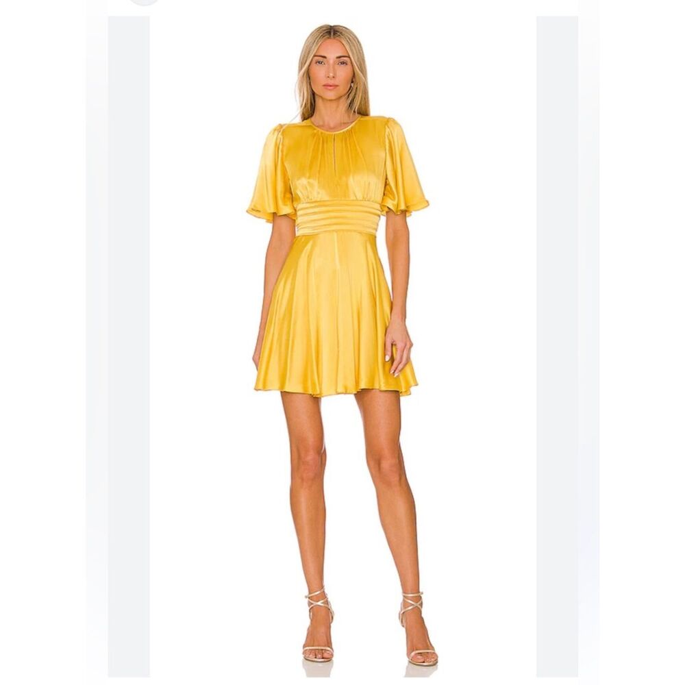 $308 Amanda Uprichard Revolve Raya Dress in Honey XS